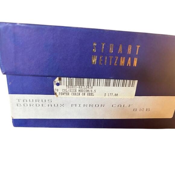 Stuart Weitzman Taurus Pumps Bordeaux Mirror Calf 8.5B - Picture 10 of 10